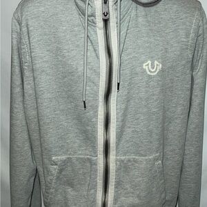 True Religion Full Zip Hoodie Grey Sz 2XL